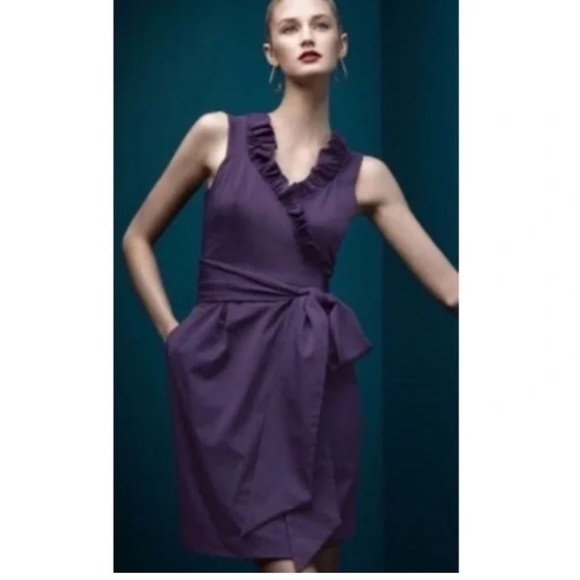 Diane Von Furstenberg DVF Hampton Wrap Dress Purple Excellent Size 4 - Picture 6 of 9